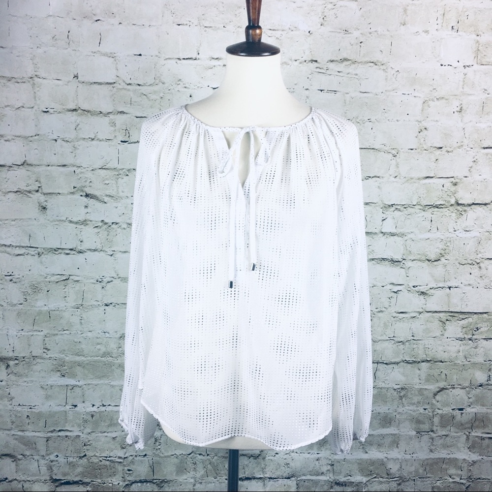 Jennifer Lopez Long Sleeve Silver Dot Top (Size S)
